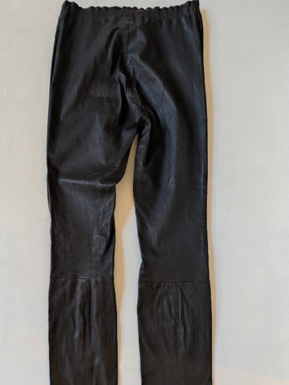 STOULS Black Lamb Leather Stretch Pants Leggings Size S Made in Portugal